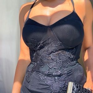 Black Sheer Midi Dress